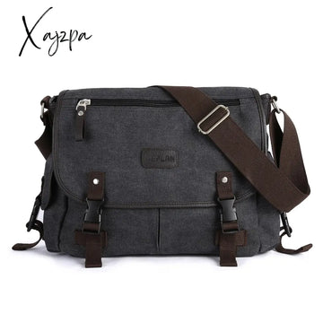 Xajzpa - Messenger Bag For Men Retro Canvas Satchel Casual Briefcases Laptop Fit 13Inch Water